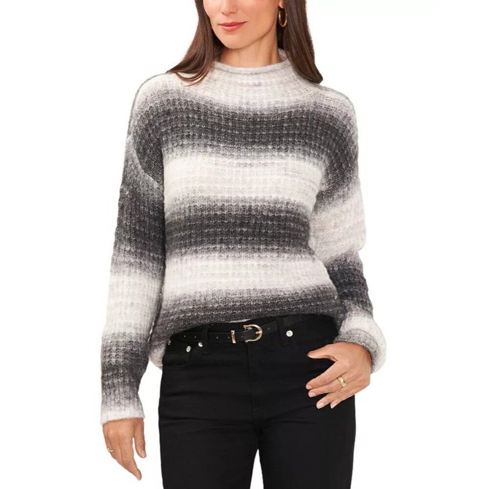 NWOT VINCE CAMUTO Ombre Striped Alpaca Blend Sweater XL Pullover Funnel Neck